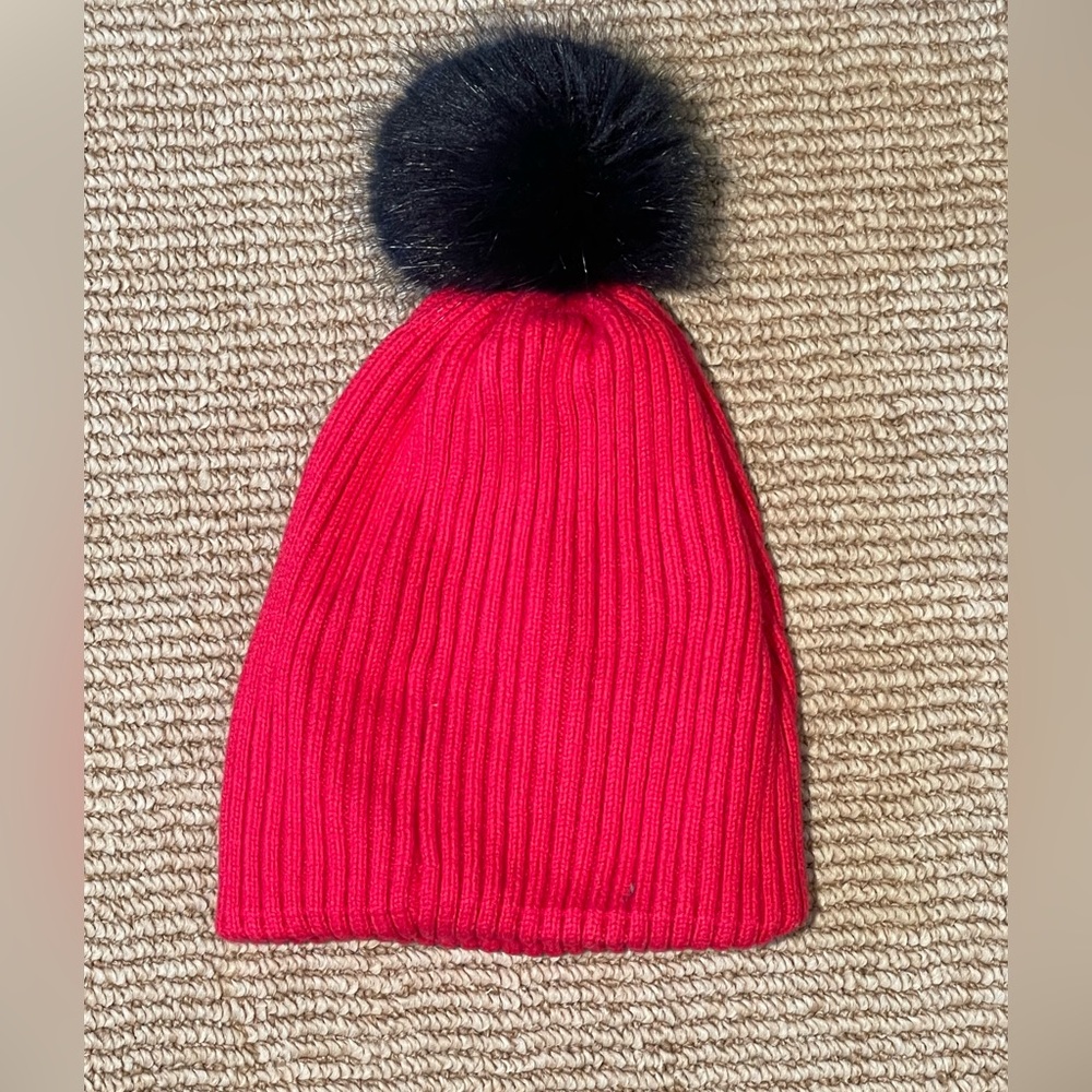 Jacadi Girls Hot Pink Pom Pom Hat